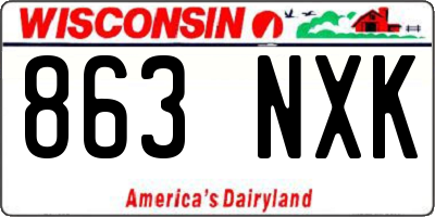 WI license plate 863NXK