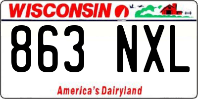 WI license plate 863NXL