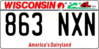 WI license plate 863NXN