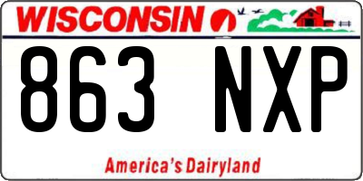 WI license plate 863NXP