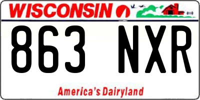 WI license plate 863NXR