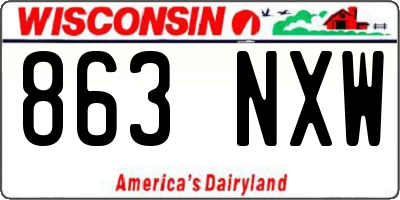 WI license plate 863NXW