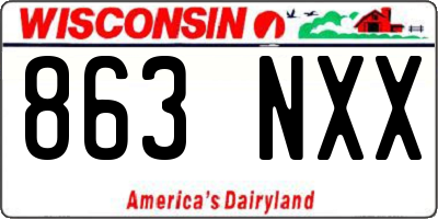 WI license plate 863NXX