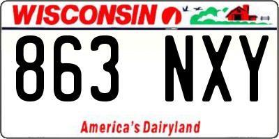 WI license plate 863NXY