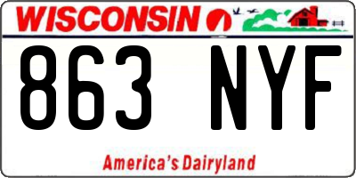 WI license plate 863NYF