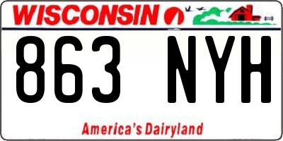 WI license plate 863NYH