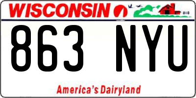 WI license plate 863NYU