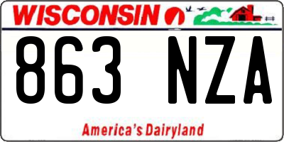 WI license plate 863NZA