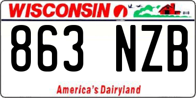 WI license plate 863NZB