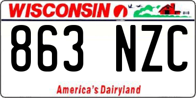 WI license plate 863NZC