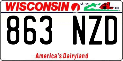 WI license plate 863NZD