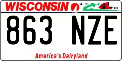 WI license plate 863NZE