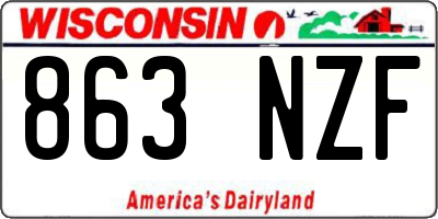 WI license plate 863NZF