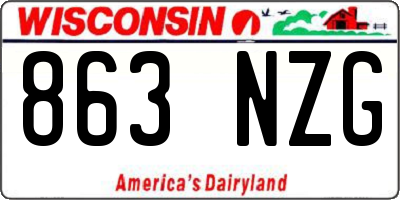 WI license plate 863NZG