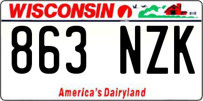 WI license plate 863NZK