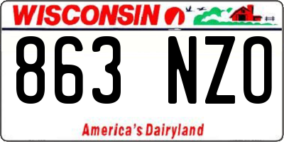 WI license plate 863NZO