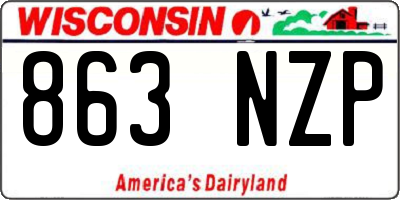 WI license plate 863NZP