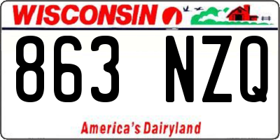 WI license plate 863NZQ