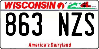 WI license plate 863NZS