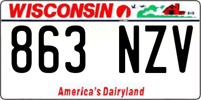 WI license plate 863NZV