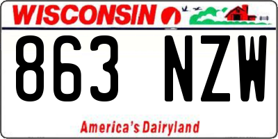 WI license plate 863NZW