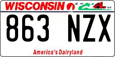 WI license plate 863NZX
