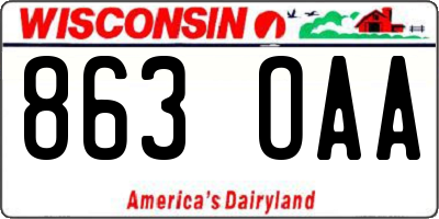 WI license plate 863OAA