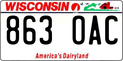 WI license plate 863OAC