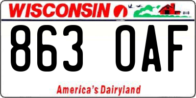 WI license plate 863OAF