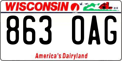 WI license plate 863OAG