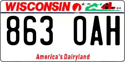 WI license plate 863OAH
