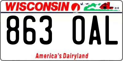 WI license plate 863OAL