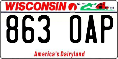 WI license plate 863OAP