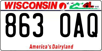 WI license plate 863OAQ