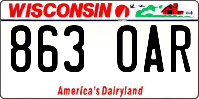 WI license plate 863OAR