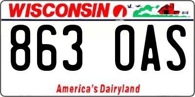 WI license plate 863OAS