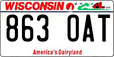 WI license plate 863OAT