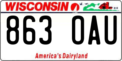 WI license plate 863OAU