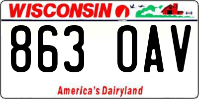 WI license plate 863OAV