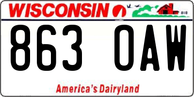 WI license plate 863OAW