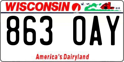 WI license plate 863OAY