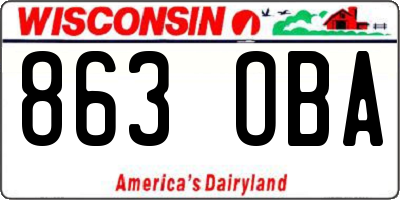 WI license plate 863OBA