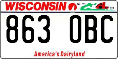 WI license plate 863OBC