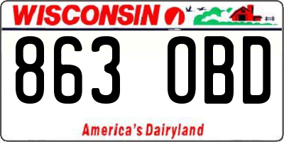 WI license plate 863OBD