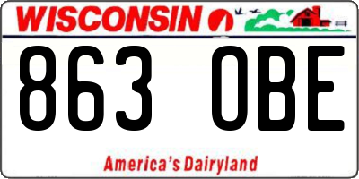 WI license plate 863OBE