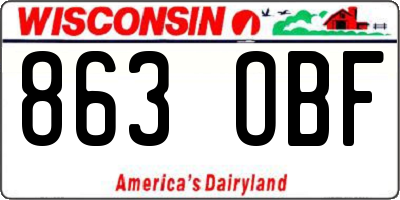 WI license plate 863OBF