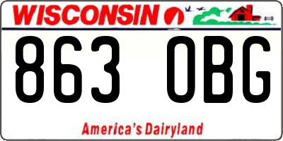 WI license plate 863OBG