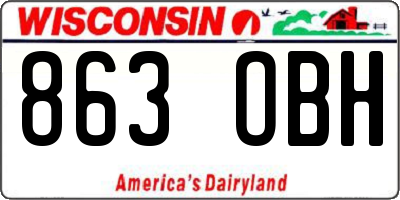 WI license plate 863OBH