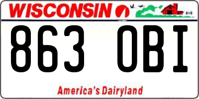 WI license plate 863OBI