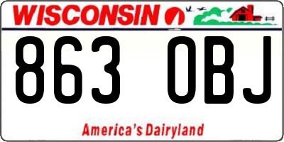 WI license plate 863OBJ